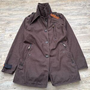 Superdry Black Label Jermyn Street Trench Brown Orange Women's Medium Japan